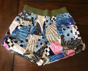 Free People Patchwork Athletic Shorts Size Small Cargo Pocket Rolled Hem - Picture 1 of 8