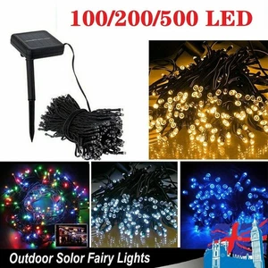 Solar Power Fairy Lights Garden Outdoor String 100/200/500LED Xmas Wedding Patio - Picture 1 of 24
