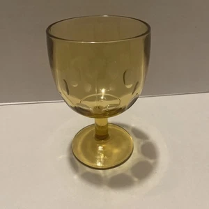 Vaso de copa de agua de vidrio con huella digital amarillo ámbar Bartlett Collins de colección  - Imagen 1 de 7