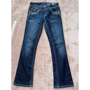 Miss Me Women's Jeans Boot Cut Embellished Pockets Dark Wash Denim Size 27 - Picture 1 of 8