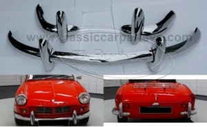 Triumph Spitfire MK1, MK2, GT6 MK1 (1962-1968) bumpers by stainless steel New - Picture 1 of 5