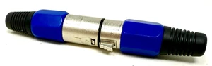 Blue XLR DMX 3-Pin Male & Female MIC Snake Plug Audio Microphone Cable Connector - Picture 1 of 5