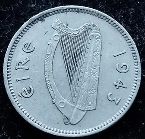 Ireland 1943 | Irish 3p | Three Pence | Harp | KM.12 - Picture 1 of 2