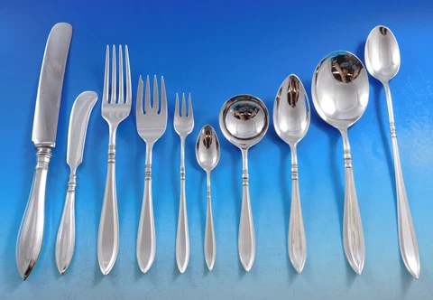 Portsmouth by Gorham Sterling Silver Flatware Set for 12 Service 124 pieces Cover