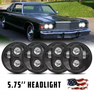 4 PIEZAS faros redondos LED de 5,75 pulgadas haz ALTO/LO para Dodge Royal Monaco 1972-1977 - Imagen 1 de 10