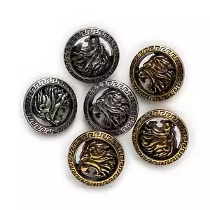 5pcs Retro Lion Metal Buttons Clothing Sewing Crafts Accessories Headband Decor - Picture 1 of 4