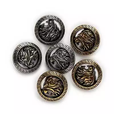 5pcs Retro Lion Metal Buttons Clothing Sewing Crafts Accessories Headband Decor - Image 1 of 2