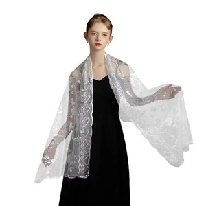 Women's Shawls and Wraps for Evening Dresses Sequin Wedding Stole Bridal Shaw... - Picture 1 of 6