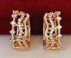 Luxury Hoop Earrings Zirconia 750er Gold 18K Gold Plated 18 MM Gift Ladies