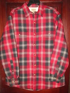 Red Head Mens' Sz L Shirt Jacket Coat Plaid Flannel Fleece Lined Quilted Sleeves - Picture 1 of 3