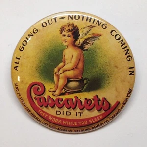 Cascarets Laxative Candy Cherub Angel Advertising Pocket Mirror - Picture 1 of 2
