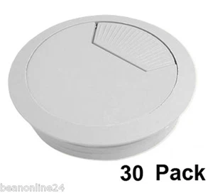 30 Pack Desk Grommet Cable / Cord Tidy 60mm LIGHT GREY - Picture 1 of 2