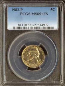 1983 P Jefferson Nickel PCGS MS65 + Full Steps Plus - Picture 1 of 2