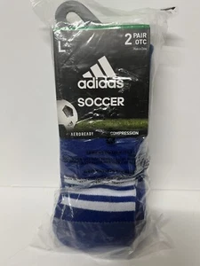 Adidas OTC Soccer Socks Men’s Large Blue With White Stripping On Top - Picture 1 of 5
