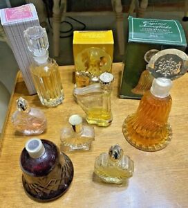 LOT OF Avon Vintage Glass Perfume Cologne Crystal Song FoxFire Sun Blossoms 