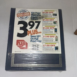 Vtg New MBI FUJI Photo Album With 100 Magnetic Pages/50 Sheets Burgundy 8.5x11" - Picture 1 of 6