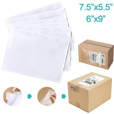 Clear Packing List Pouches Shipping Label Envelopes Self Adhesive 6x9 7.5x5.5 - Image 1 of 4