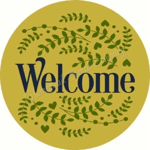PLANTILLA REUTILIZABLE 9805 Z 18" Circle Welcome Mylar PLANTILLAS-HÁGALO USTED MISMO Colgador de puerta - Imagen 1 de 1