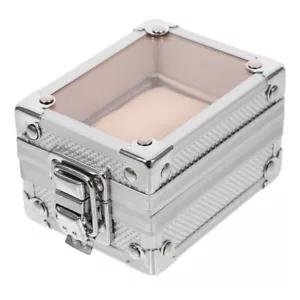 1 Stück Aluminium Uhrenbehälter Box mit Schloss Uhrenaufbewahrung Silber Gehäuse für Zuhause - Bild 1 von 12
