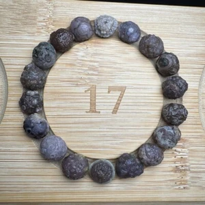 Lote de 18 cuentas redondas naturales de ágata ojo en relieve Alxa Gobi cristal curativo #2606 - Imagen 1 de 5