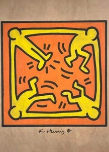 KEITH HARING CoA Art Painting Gnadmade Drawing Vintage Original Signed - Picture 1 of 6