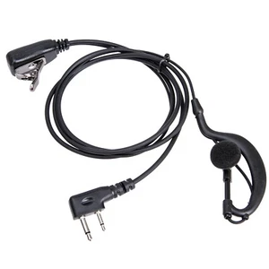 G Shape Earpiece Headset PTT 2-pin F Plug For Icom ICV8 ICV82 ICV85 F21 Radio - Picture 1 of 3