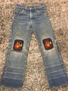Vintage Kids Lee Denim Ripped Jeans USA Made 100% Cotton - Picture 1 of 9