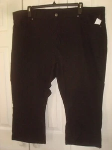 Pantalones capri de mezclilla para dama Plus talla 24W Simply Emma negros - Imagen 1 de 2
