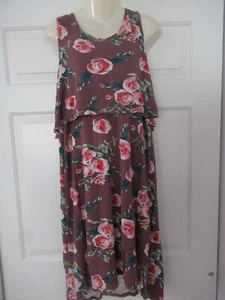 Womens Latched Mama Summer Floral Maternity Nursing Dress XL - Picture 1 of 3