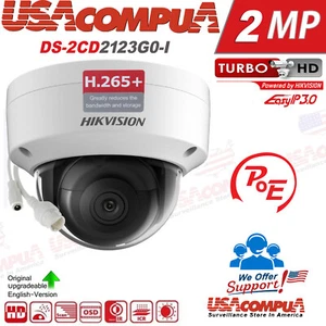 Original 2mp PoE Dome Camera With Lens 2.8mm / 4MM OUTDOOR - DS-2CD2123G0-I - Picture 1 of 7