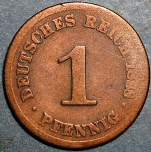 Germany 1 Pfennig 1888 D Wilhelm II KM# 1 - Picture 1 of 2