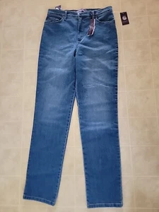 Gloria Vanderbilt Amanda Straight Leg Women's 12 med Wash Blue Denim Jeans NEW - Picture 1 of 4