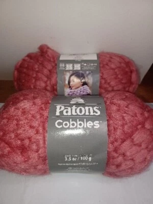 Lote de 2 Patones adoquines hilo grueso súper voluminoso rosa de ensueño 3,5 OZ cada uno Foto 1 de 4