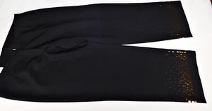 Mondo Italia  schwarze Hose  Gr. 46 mit weitem Bein und Gold Folienplättchen - Bild 1 von 3