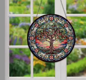 Sonnenfänger Baum des Lebens Fensterschmuck Fensterbild Glücksbringer Geschenk - Bild 1 von 13