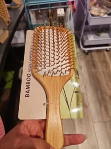 Anti-Static Bamboo Natural Hair Brush, Massage Scalp Straight Curly, Sustainable - Picture 1 of 1