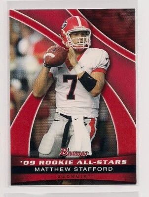 09 MATTHEW STAFFORD BOWMAN ALL STAR #10 ROOKIE GEORGIA BULLDOGS LOS ANGELES RAMS - Image 1 of 2