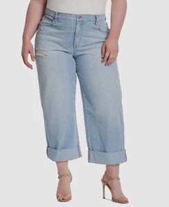 Jessica Simpson Women's Blue Wide-Leg Boyfriend Jeans Plus Size 22W - Picture 1 of 3
