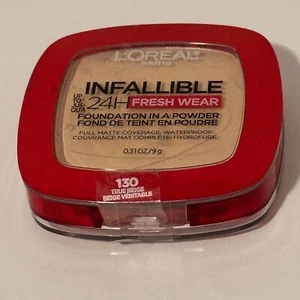 L'Oreal Paris Infallible 24H Fresh Wear Foundation in a Powder 130 True Beige - Picture 1 of 4