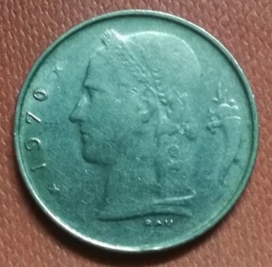 1970 Belgium 1 Franc 1 Fr Coin Good grade Lot #2 - Picture 1 of 2