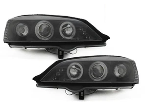 Frontlykter for Opel ASTRA G 98-04 Angel Eyes Black Gratis frakt LPOP18WN XINO U - Foto 1 di 9