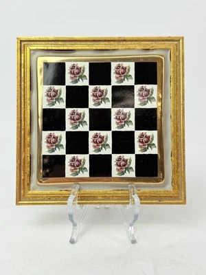 "Marco cuadrado de madera dorado vintage Mackenzie Childs remache torquay algas erizo 5,25""" Foto 1 de 4