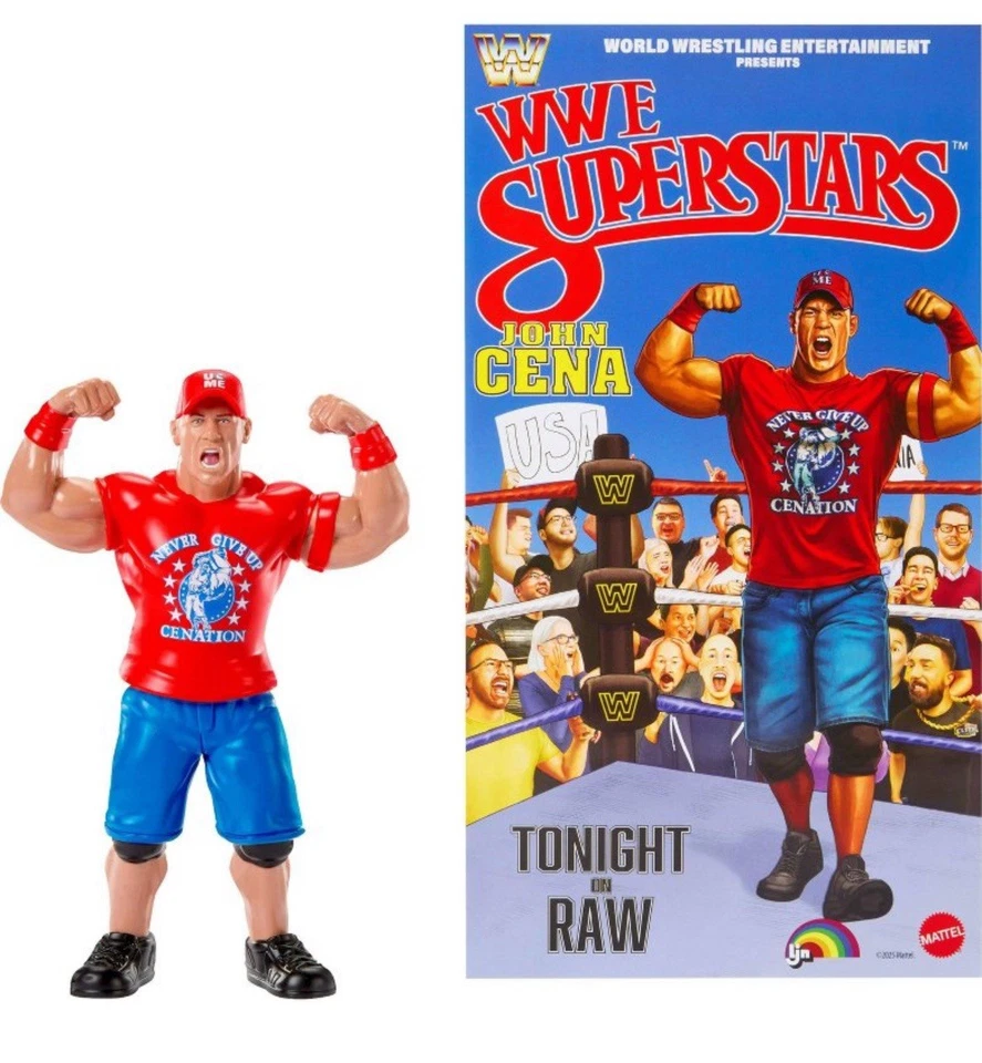 WWE LJN Superstars John Cena Action Figure 1980s Retro 8" Collectible