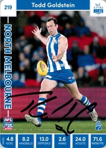 Signed 2023 North Melbourne Kangaroos AFL TeamCoach Card - Todd Goldstein - Picture 1 of 3