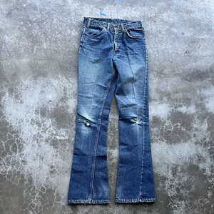Vintage 1970’s Levi’s 646 Bell Bottom Big E Denim Jeans 29x33 Orange Tab Flare - Picture 1 of 15
