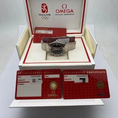Omega Constellation 1502.40.00 Reloj Hombre Automático 35.5mm Esfera Negra Fecha Juego Completo Foto 1 de 4