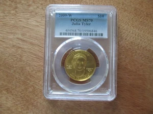 2009-W MS-70 Julia Tyler Gold $10 Commemorative PCGS Certified Mint Perfect - Picture 1 of 2