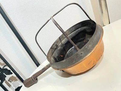 Ancienne Bassinoire Chaufferette En Cuivre Et Fer Forgé   Début XXème Siècle - Photo 1/4