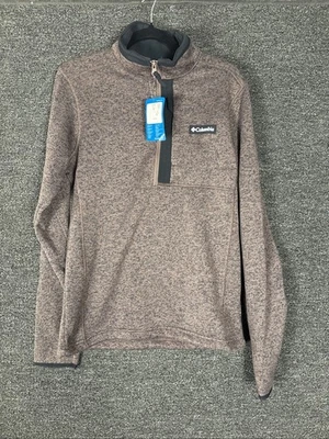 Columbia Men's Sweater Weather 1/2 Zip Pullover Sz Lg Rose And Black Heather - Image 1 of 4
