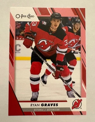 2023-24 O-Pee-Chee Ryan Graves #368 Red Border Parallel - Devils - Image 1 of 4